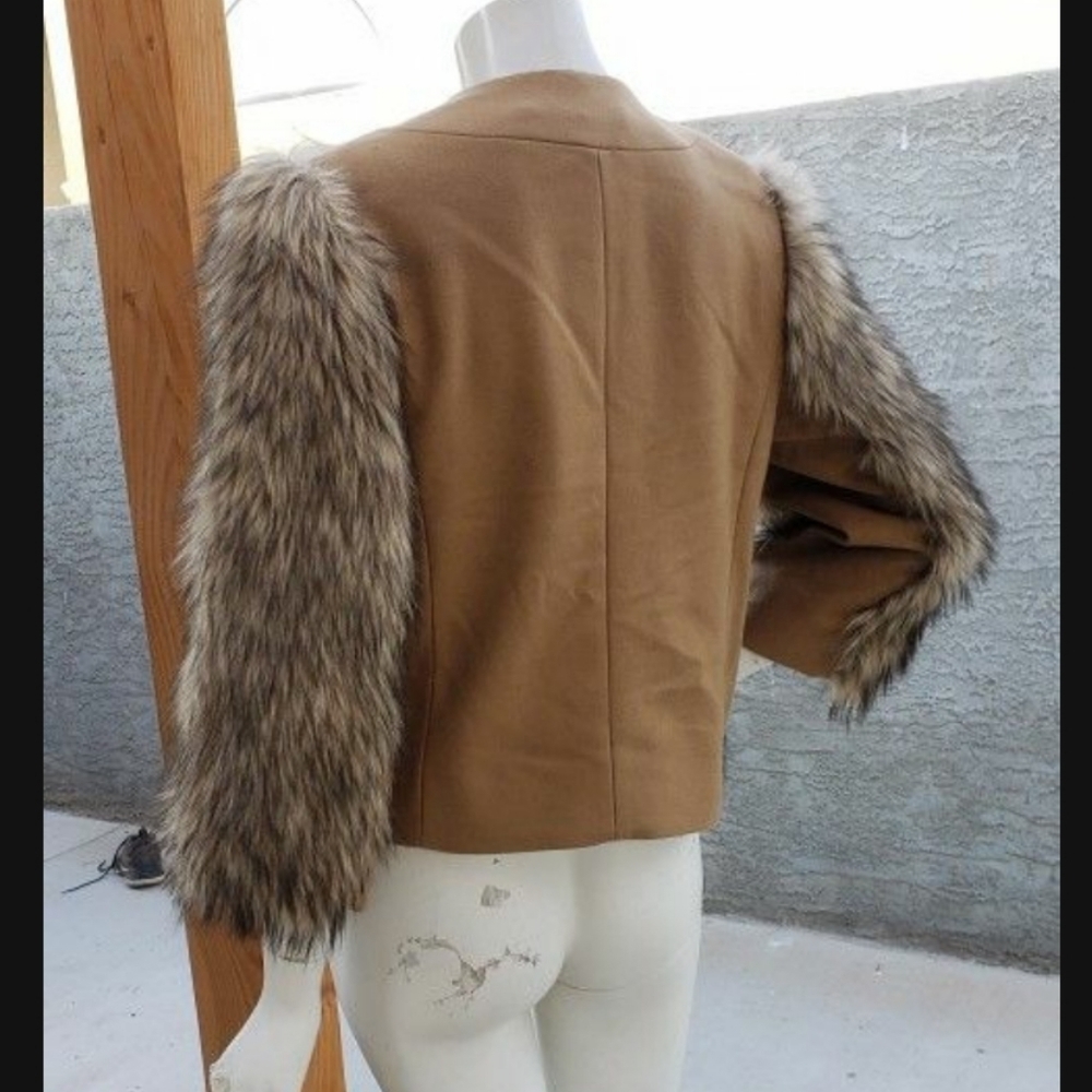 MICHAEL MICHAEL KORS ANIMAL PRINT FUR JACKET COAT - Picture 6 of 10